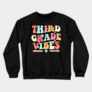 Back To School Third Grade Vibes Teacher Women Kids Crewneck Sweatshirt